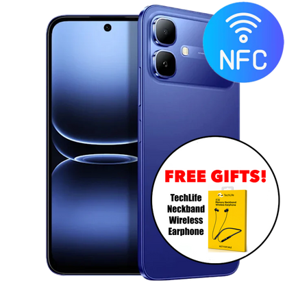 Infinix Smart 20 NFC (128GB/4GB) + $4 Instant Rebate + Free Wireless Neckband Earphone!