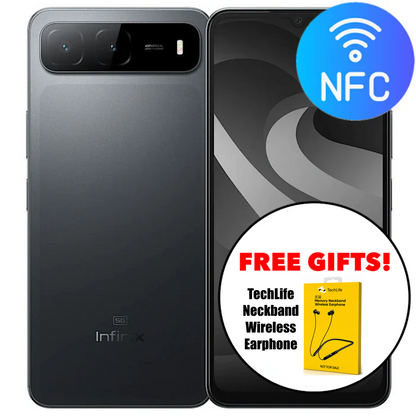 Infinix Hot 60i 5G NFC (128GB/4GB) + $5 Instant Rebate + Free Wireless Neckband Earphone!
