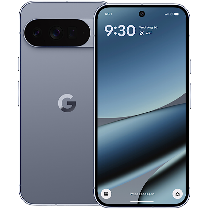 Smartphone with Google logo on a white background