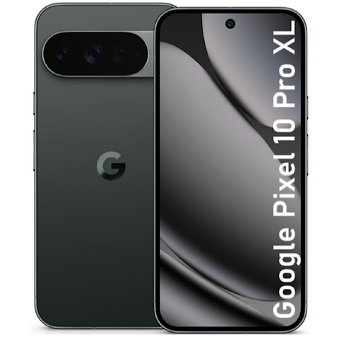Google Pixel 10 Pro XL smartphone showing front and back on a white background