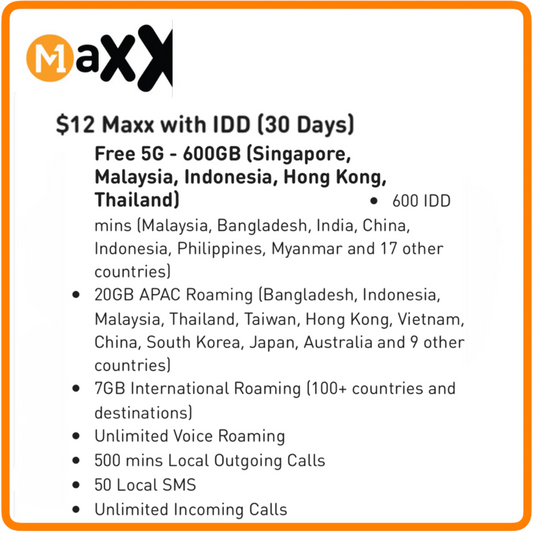 M1 Maxx $12 with IDD (30 Days)