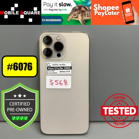 <div style="font-size:80%">#U6076<BR>Apple iPhone 13 Pro Max<br>(256GB)</FONT></DIV>