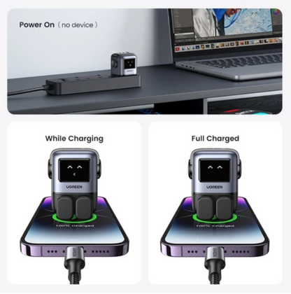 UGREEN 65W Uno RG 3-Port Robot GAN Fast Charger - CD361