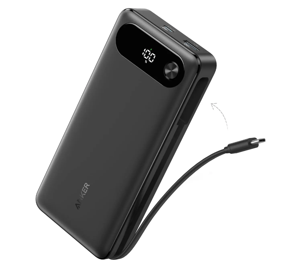 Anker Power Bank 20000mAh 87W Portable Charger with Built-in USB-C Cable A1383