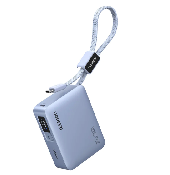 UGREEN 33W 10000mAh (CCC) Power Bank with Built-in USB-C Cable - PB584