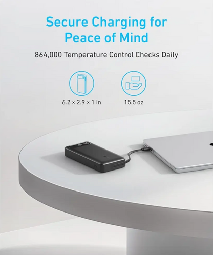 Anker Power Bank 20000mAh 87W Portable Charger with Built-in USB-C Cable A1383