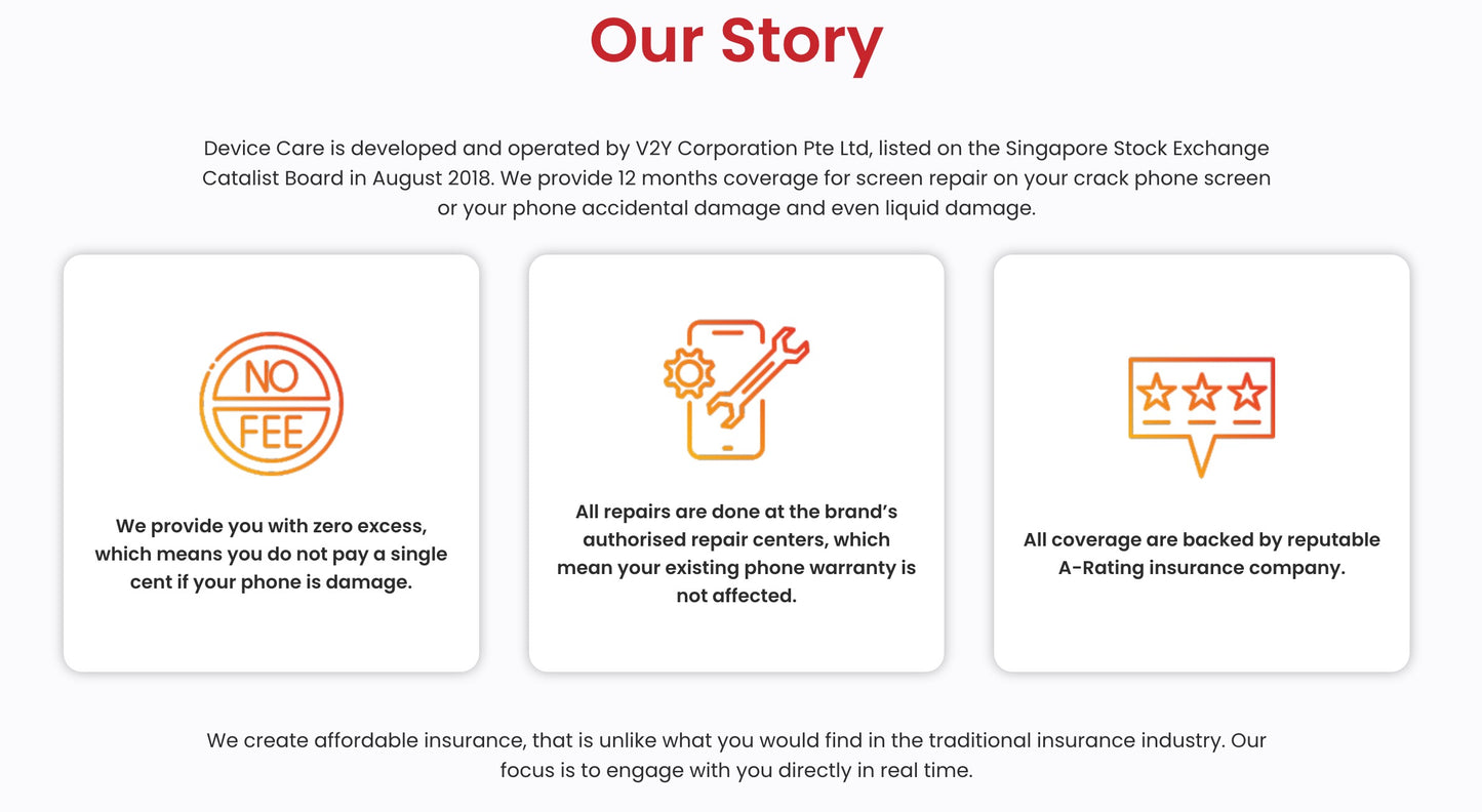 Device Care Smartphone Insurance (Covered By Official Service Centre!)