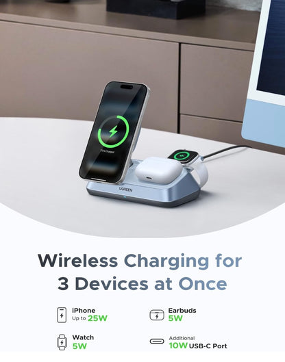 UGREEN Qi2.2 45W 3-in-1 Magnetic Wireless Charger - W711