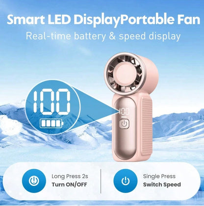 Mini Handheld Fan 100-Steps High Speed (3000mah)