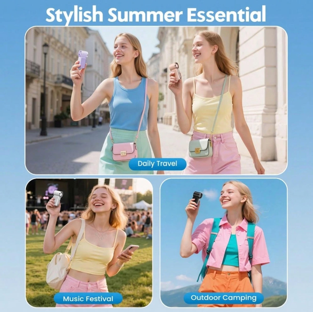 Mini Handheld Fan 100-Steps High Speed (3000mah)