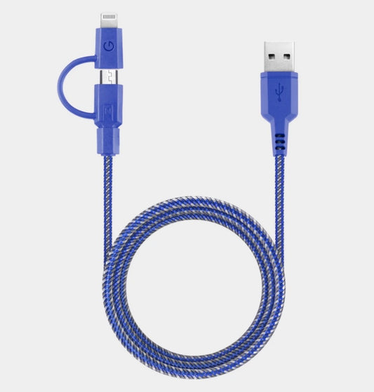 Energea NyloTough Cable 1.5m 2-1 MicroUSB/Lightning to USB-C
