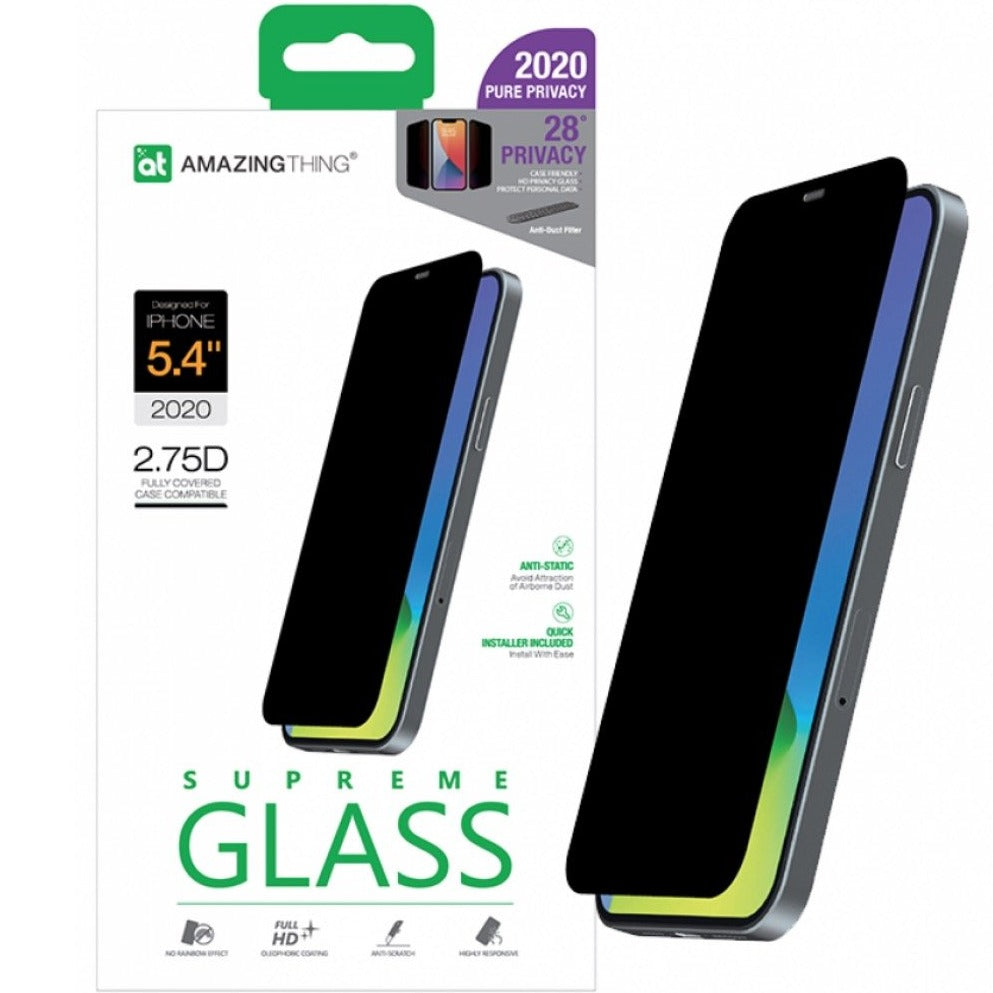 Amazingthing 2.75D Privacy Tempered Glass iPhone 12 Mini